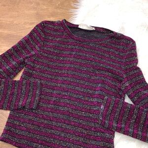 Twinkle size large juniors striped sparkly top